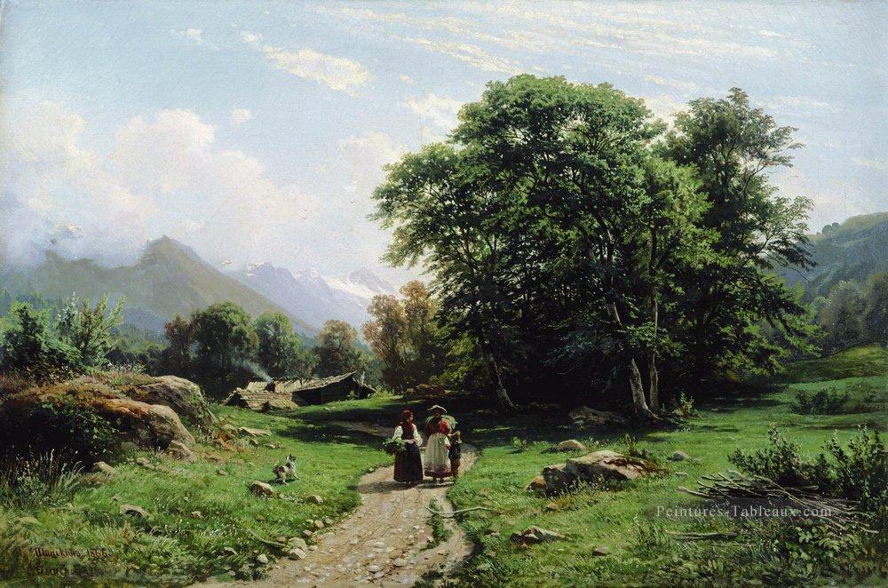 paysage suisse 1866 Ivan Ivanovitch Peintures à l'huile